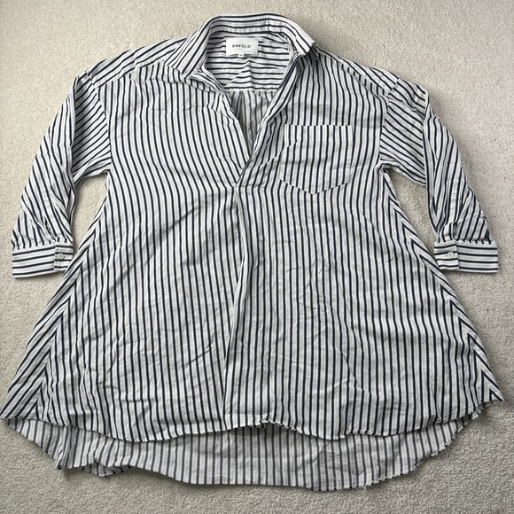 Dresses & Skirts - ENFOLD Shirt Dress Women's EU 40 Navy White Striped Collared READ